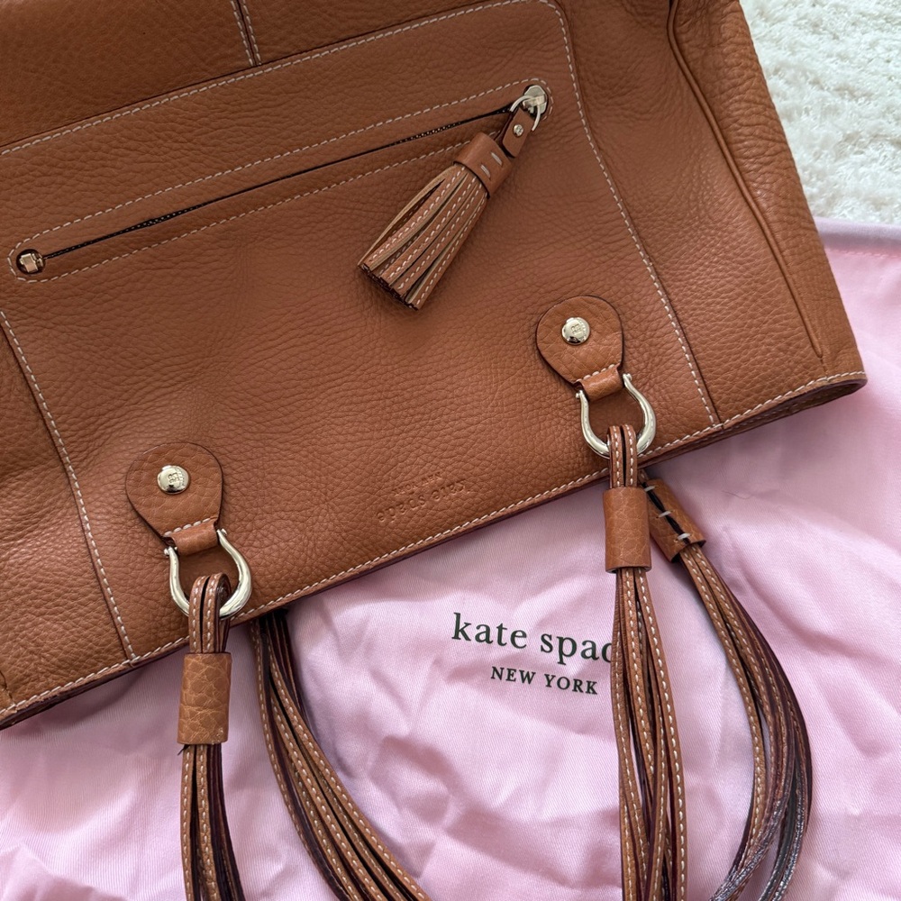 Kate Spade Foster Crossing Medium Satchel with Multi-strap Handles in Cognac - Picture 4 of 15